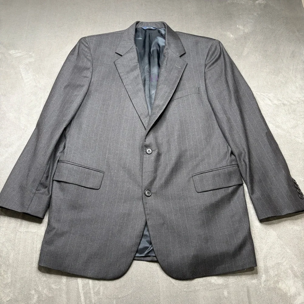 Brooks Brothers Blazer Mens 42L Gray Pinstripe Wool Cashmere Sport Coat Jacket
